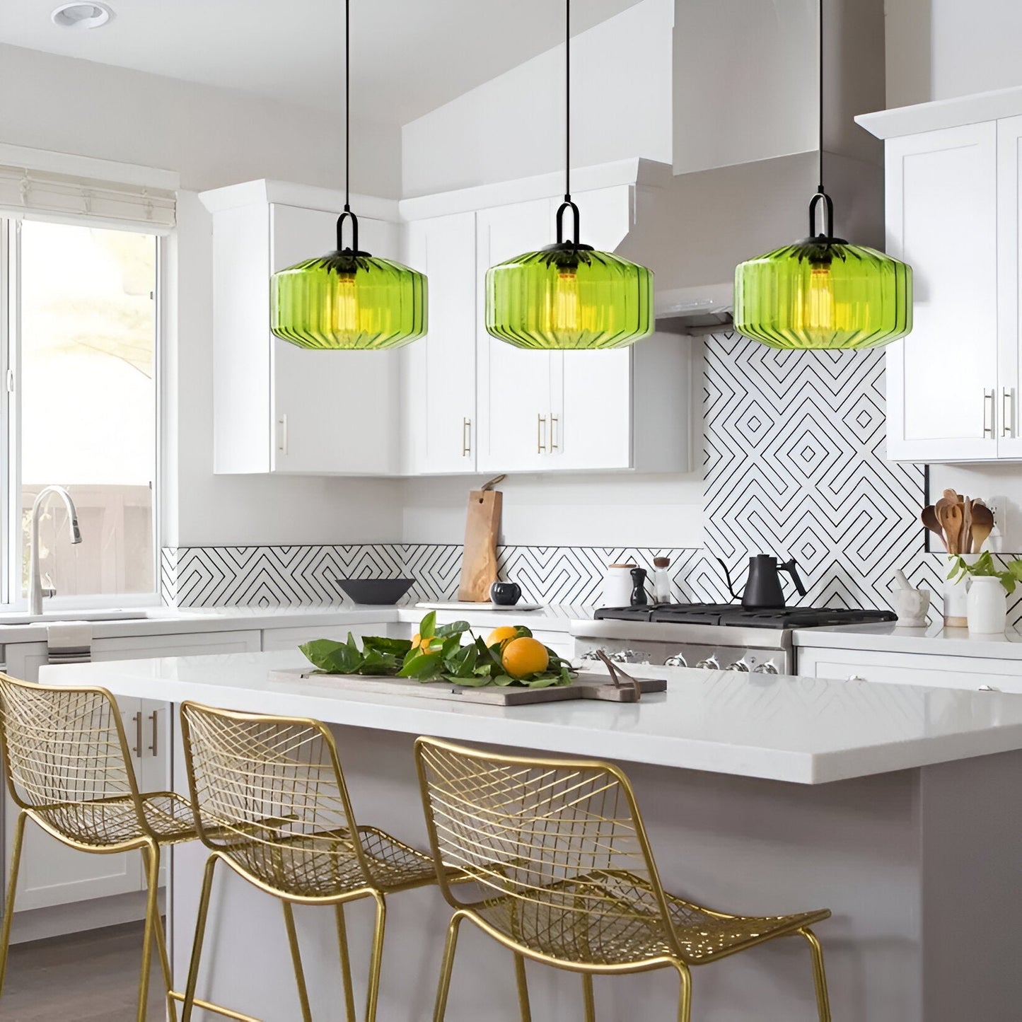 Marcellus – Retro Gekleurd Glas Hanglamp