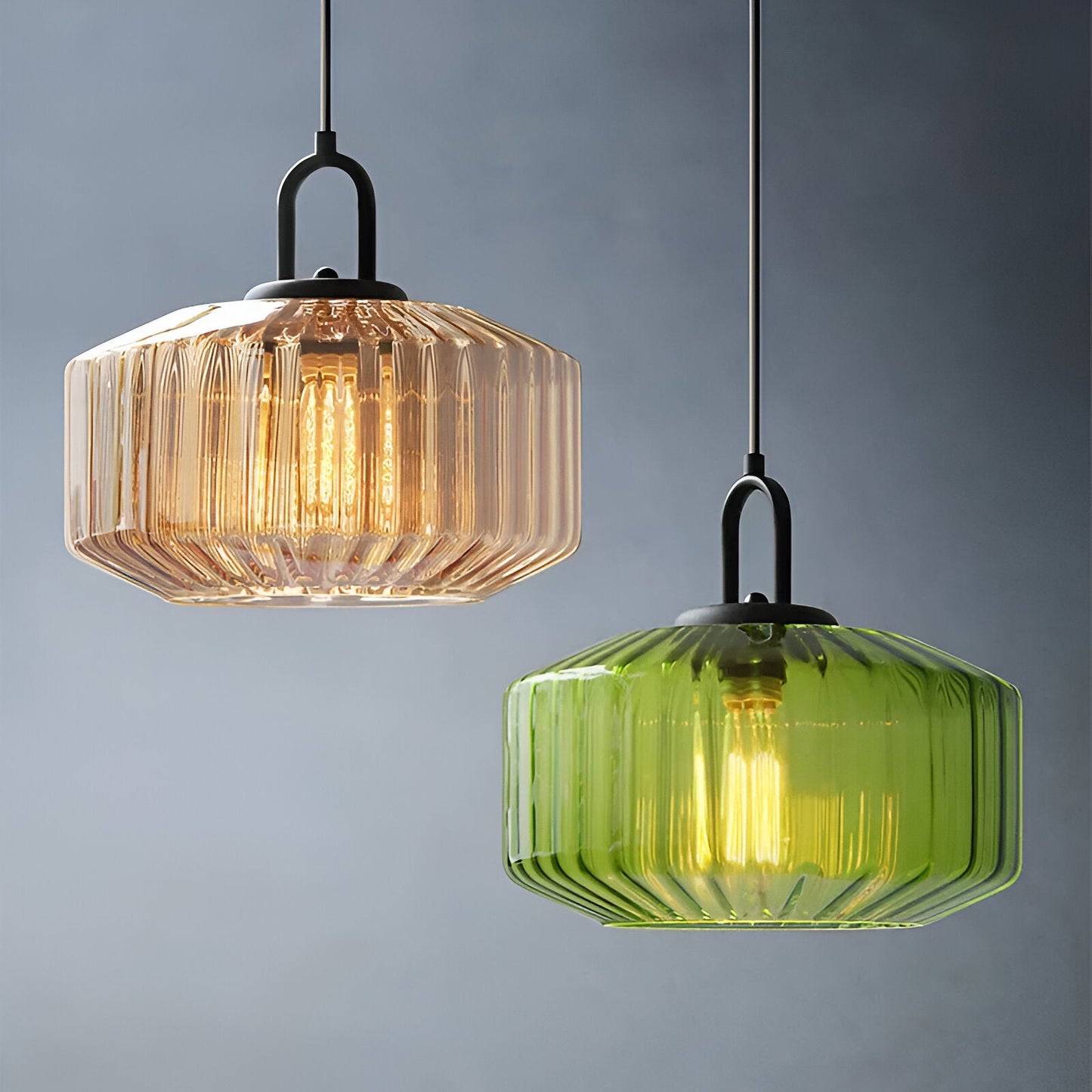 Marcellus – Retro Gekleurd Glas Hanglamp
