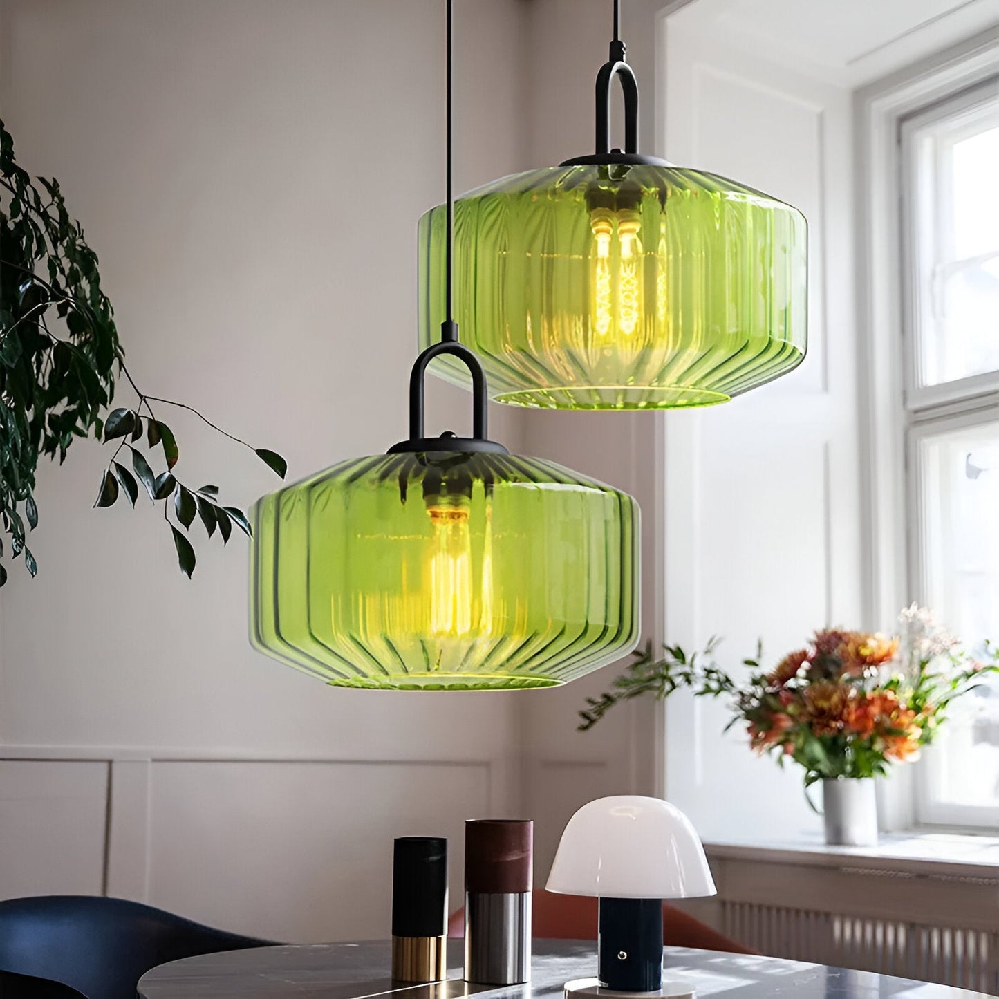 Marcellus – Retro Gekleurd Glas Hanglamp