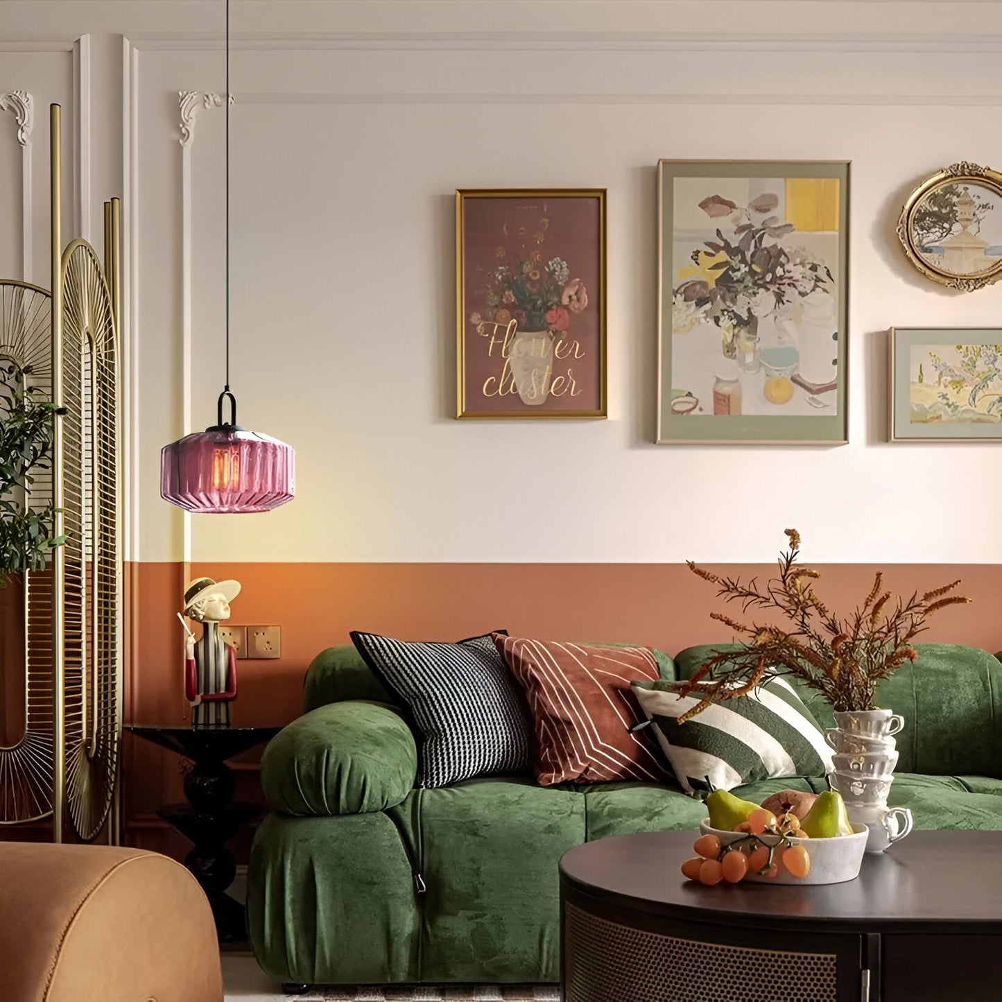 Marcellus – Retro Gekleurd Glas Hanglamp