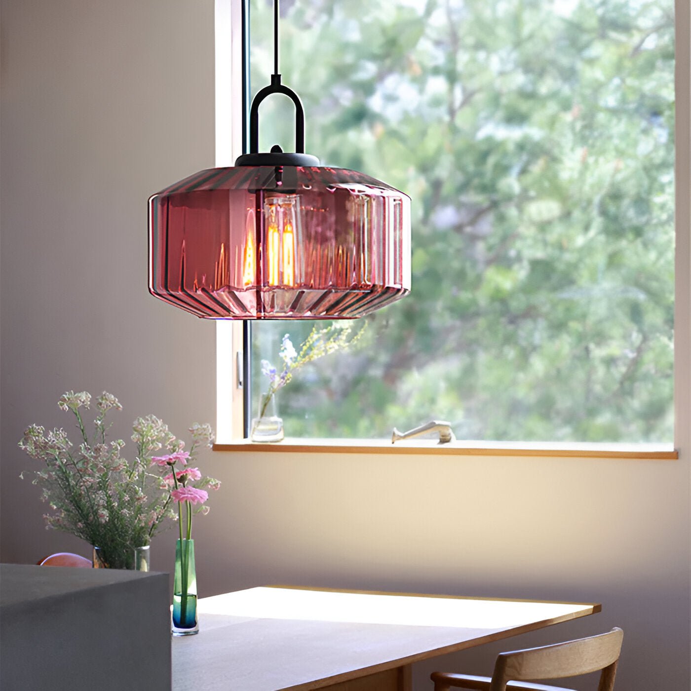 Marcellus – Retro Gekleurd Glas Hanglamp