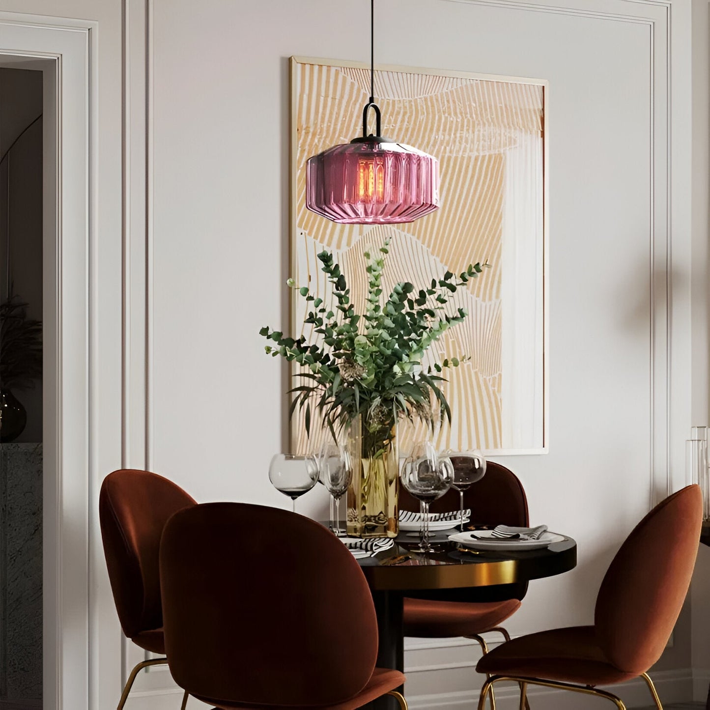 Marcellus – Retro Gekleurd Glas Hanglamp