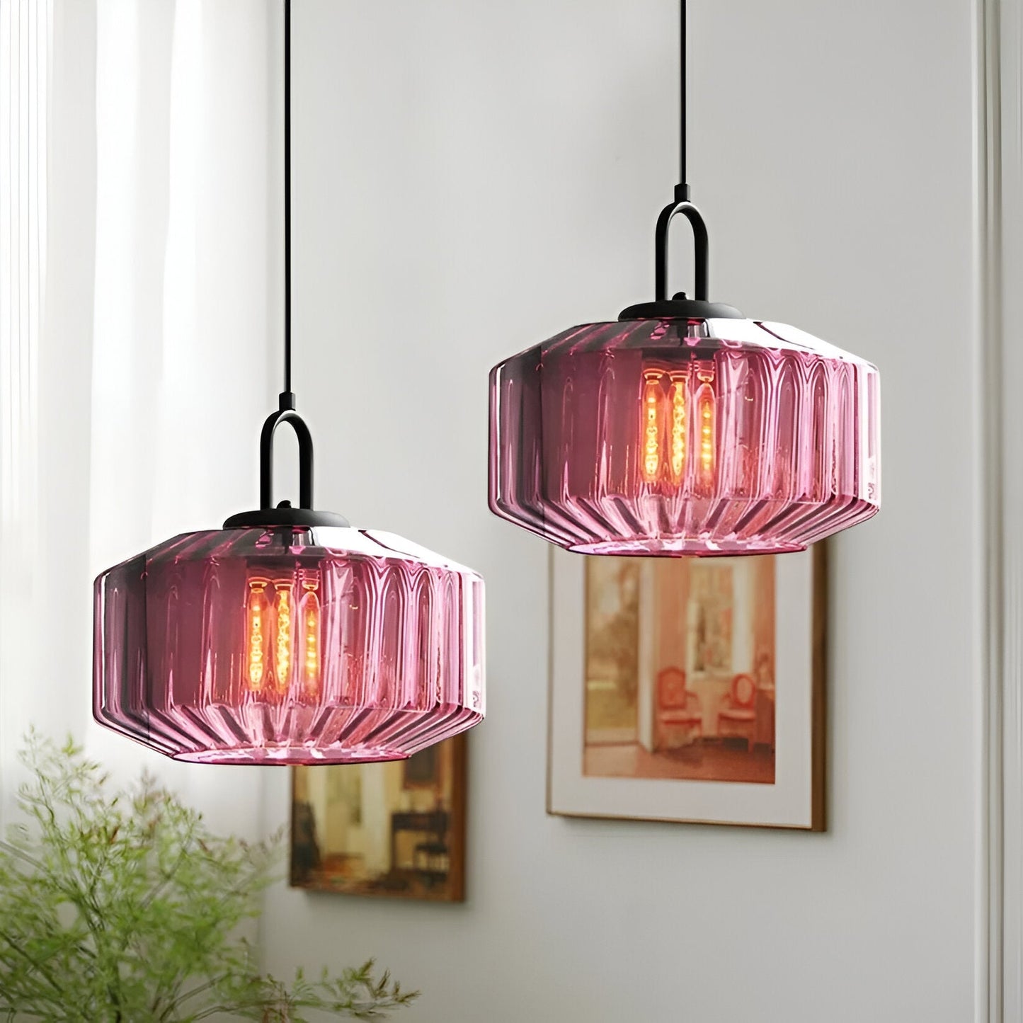 Marcellus – Retro Gekleurd Glas Hanglamp