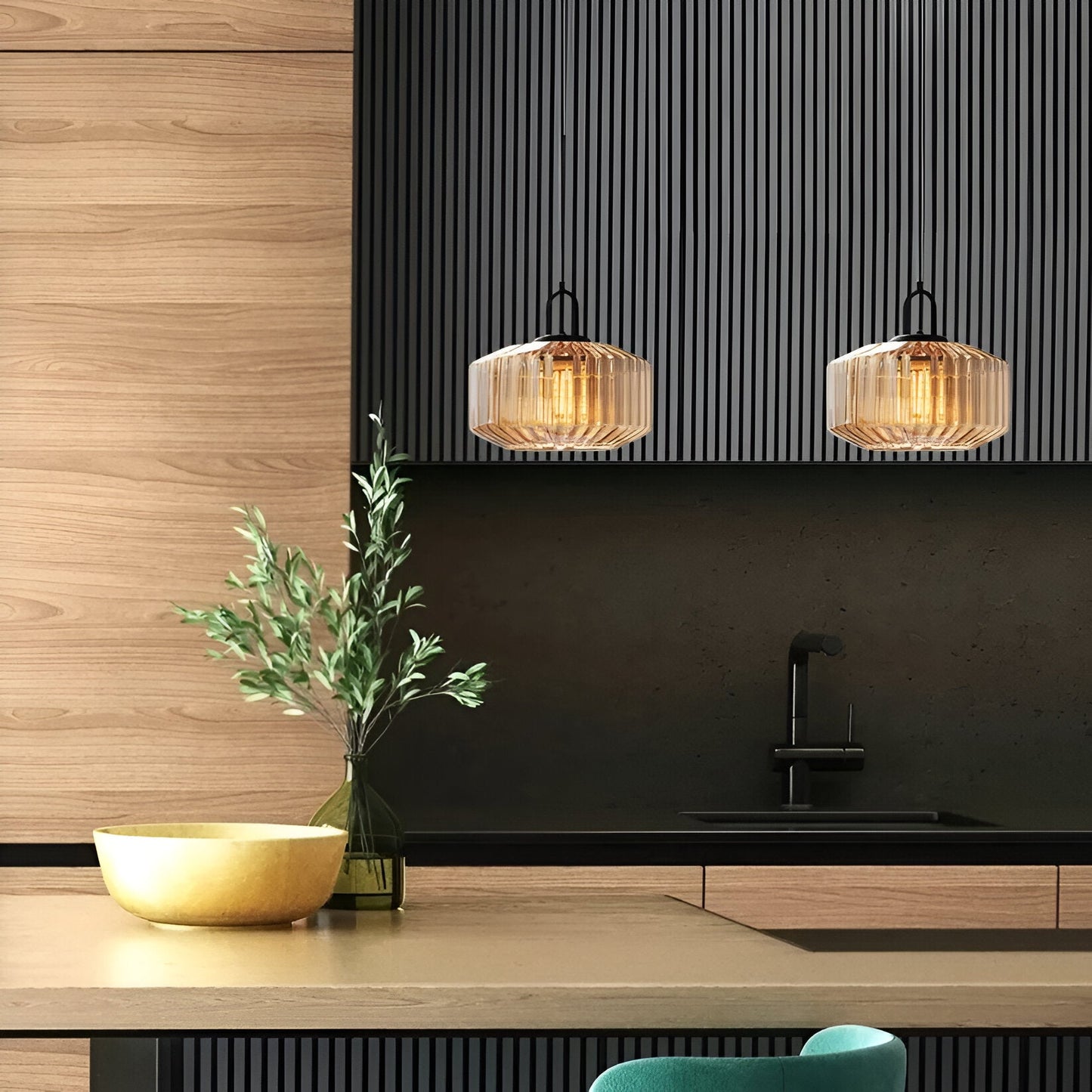 Marcellus – Retro Gekleurd Glas Hanglamp