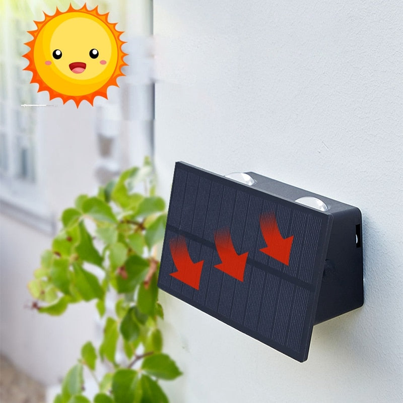 Glowess - SolarRay Zonne-Muurlamp Met Modern Waterdicht Ontwerp Voor Buitenverlichting