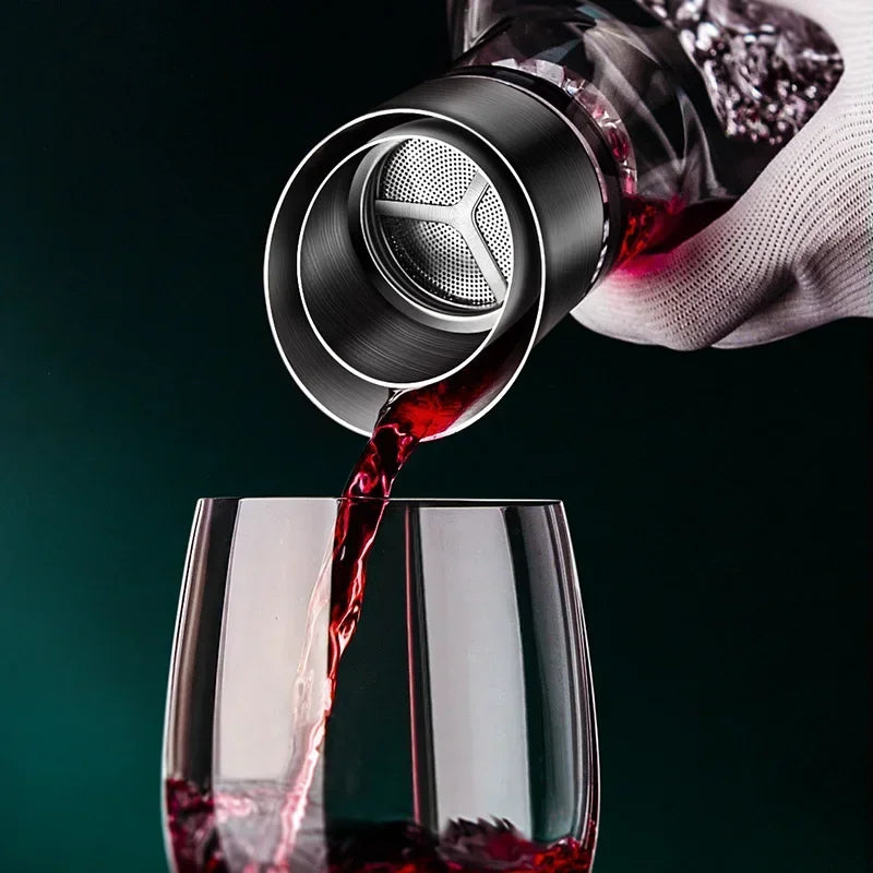 Hestora - Kristallen Wijndecanter met Modern IJsbergdesign voor Beluchting