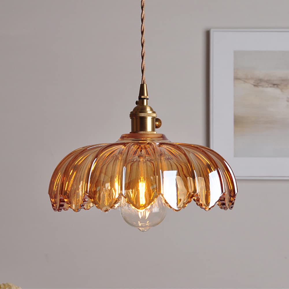 Accentra – Vintage Hanglamp met Glazen Bloemenkap
