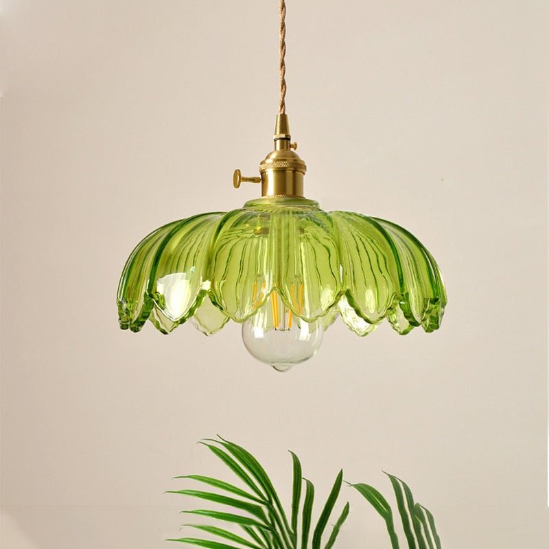 Accentra – Vintage Hanglamp met Glazen Bloemenkap