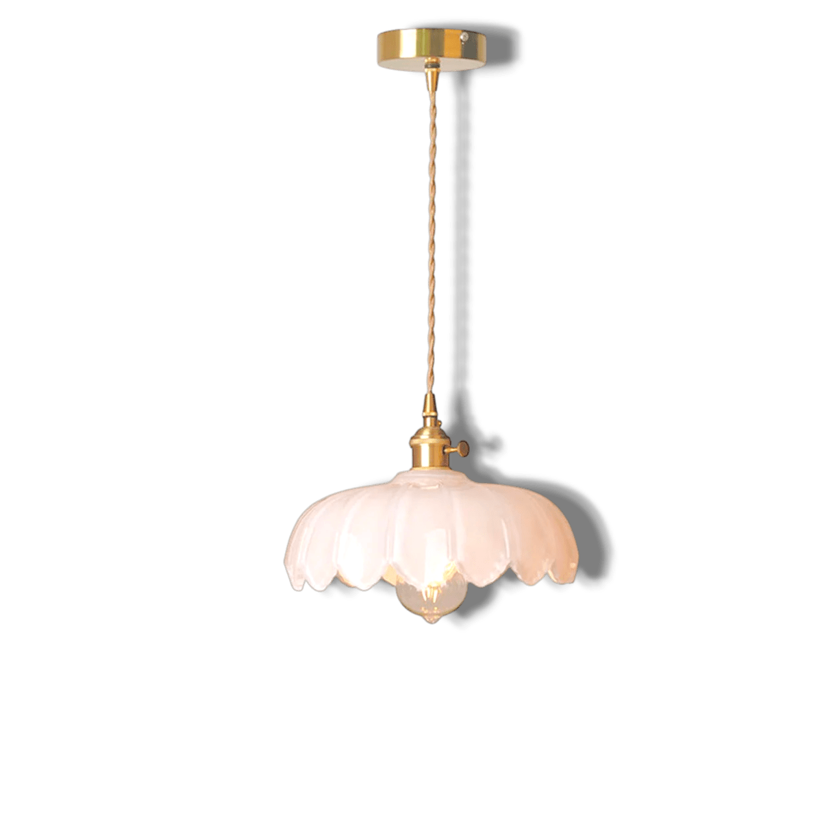 Accentra – Vintage Hanglamp met Glazen Bloemenkap