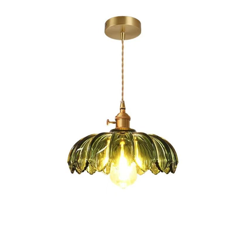 Accentra – Vintage Hanglamp met Glazen Bloemenkap
