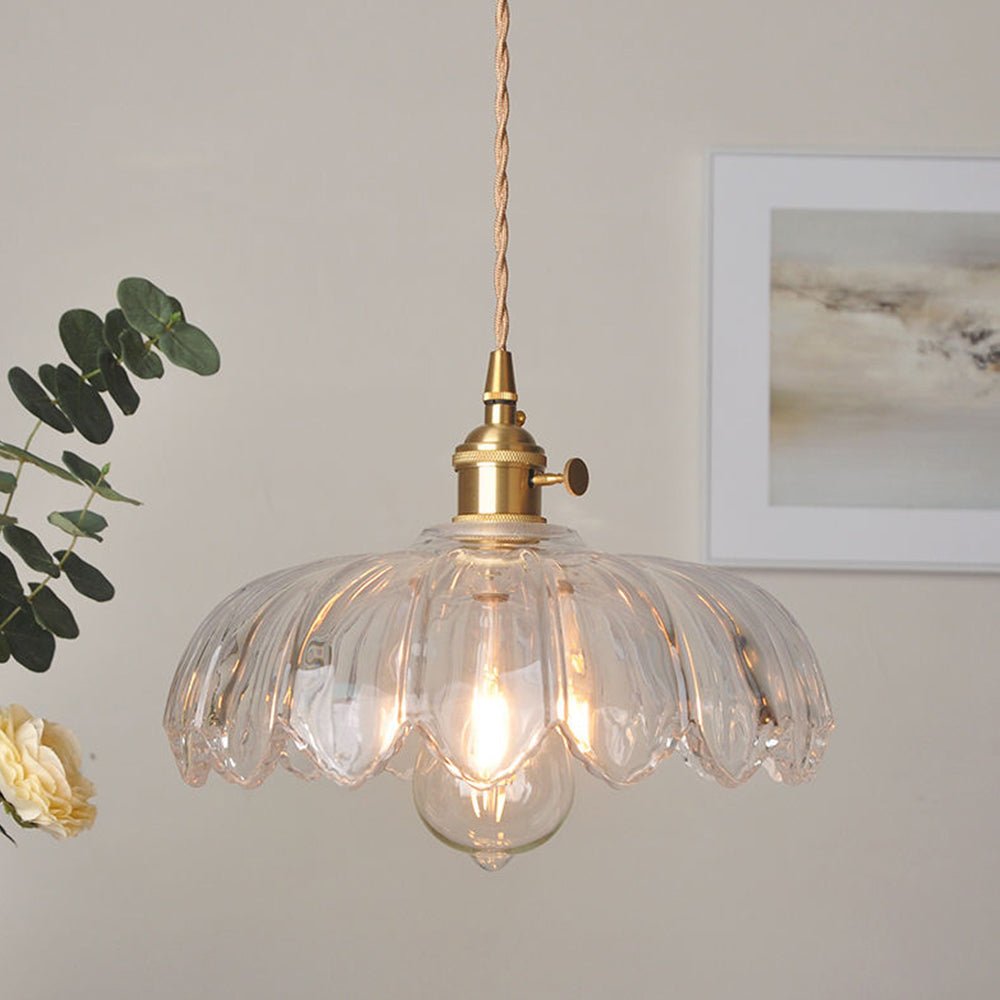 Accentra – Vintage Hanglamp met Glazen Bloemenkap