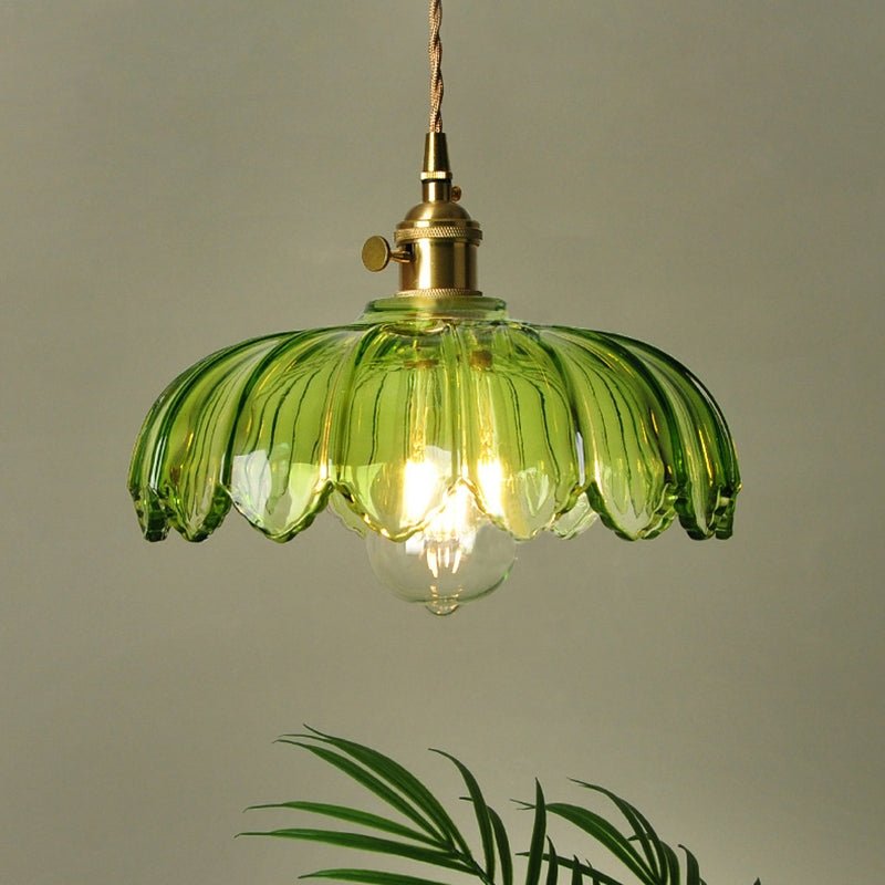 Accentra – Vintage Hanglamp met Glazen Bloemenkap