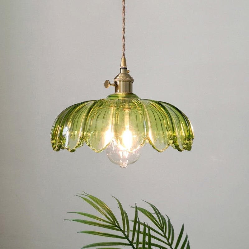 Accentra – Vintage Hanglamp met Glazen Bloemenkap