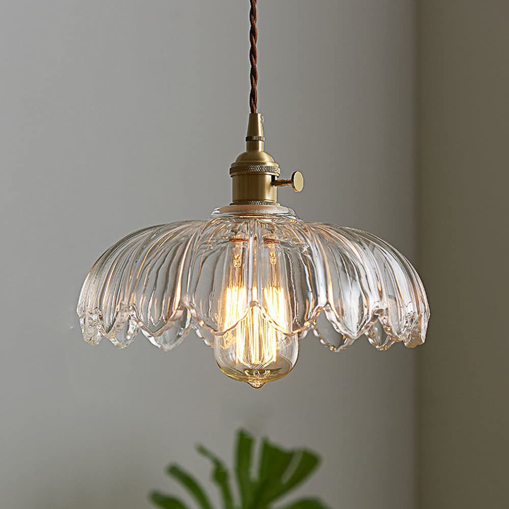 Accentra – Vintage Hanglamp met Glazen Bloemenkap