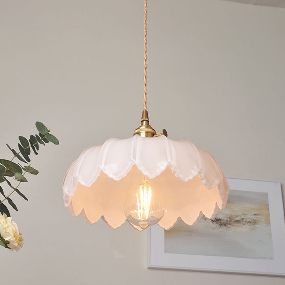 Accentra – Vintage Hanglamp met Glazen Bloemenkap