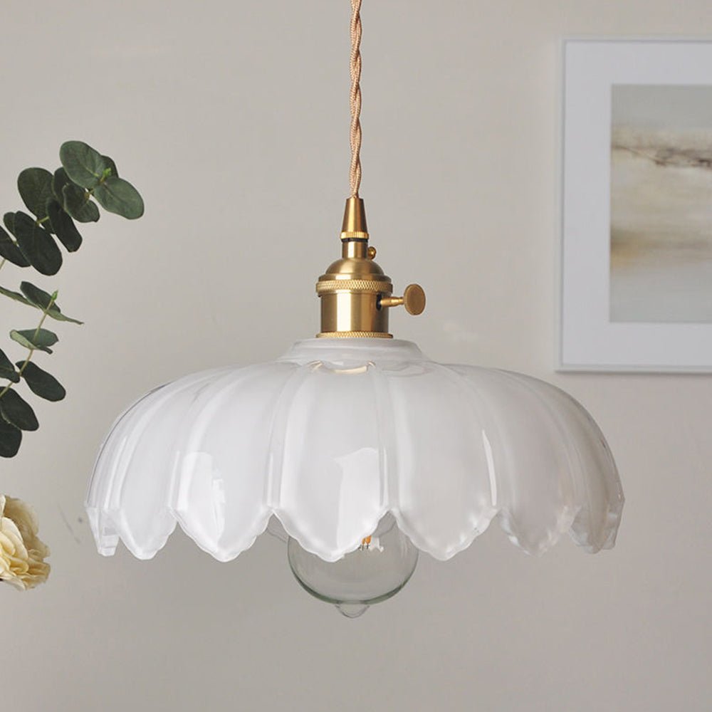 Accentra – Vintage Hanglamp met Glazen Bloemenkap