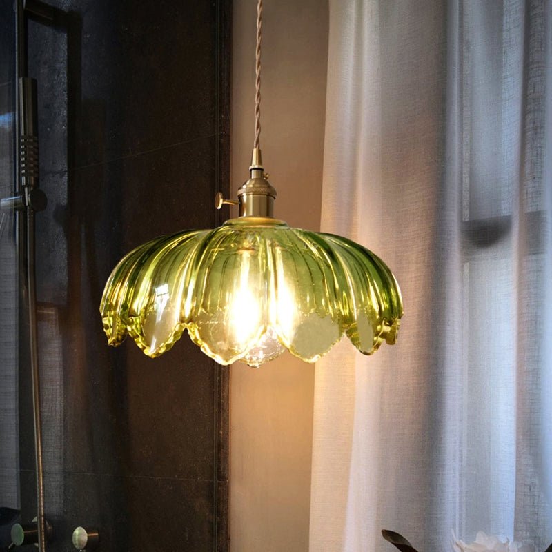 Accentra – Vintage Hanglamp met Glazen Bloemenkap