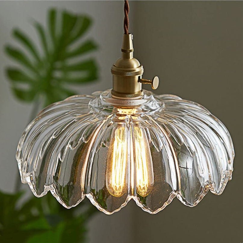 Accentra – Vintage Hanglamp met Glazen Bloemenkap