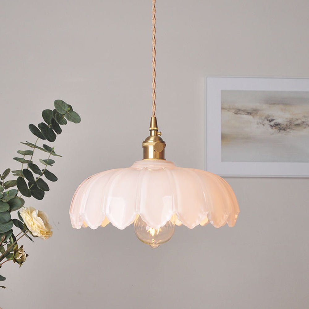 Accentra – Vintage Hanglamp met Glazen Bloemenkap