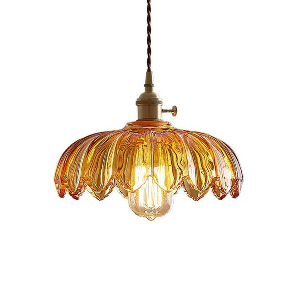 Accentra – Vintage Hanglamp met Glazen Bloemenkap