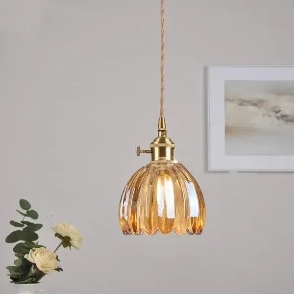 Amara – Elegante Glazen Bloem Hanglamp Plafondlamp