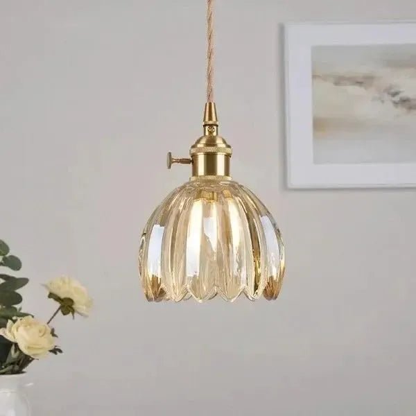 Amara – Elegante Glazen Bloem Hanglamp Plafondlamp