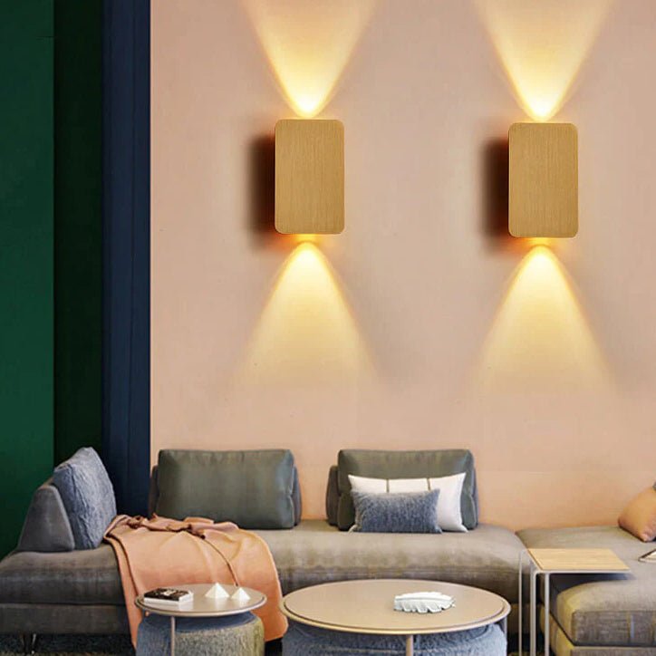 Arvo – Scandinavische Minimalistische Rechthoekige Aluminium LED Wandlamp (2-Licht)