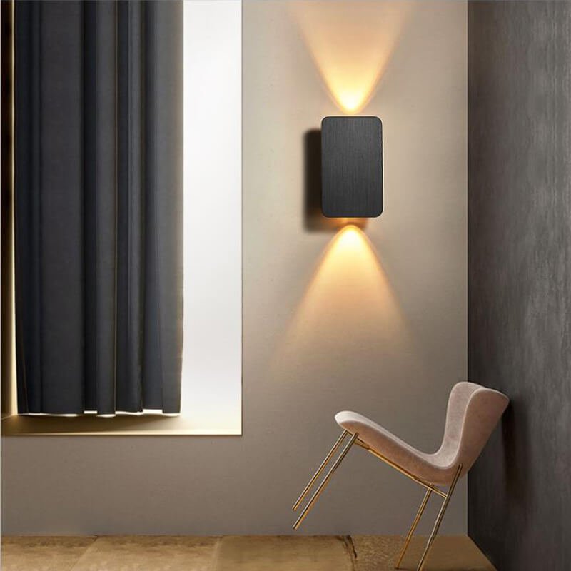 Arvo – Scandinavische Minimalistische Rechthoekige Aluminium LED Wandlamp (2-Licht)