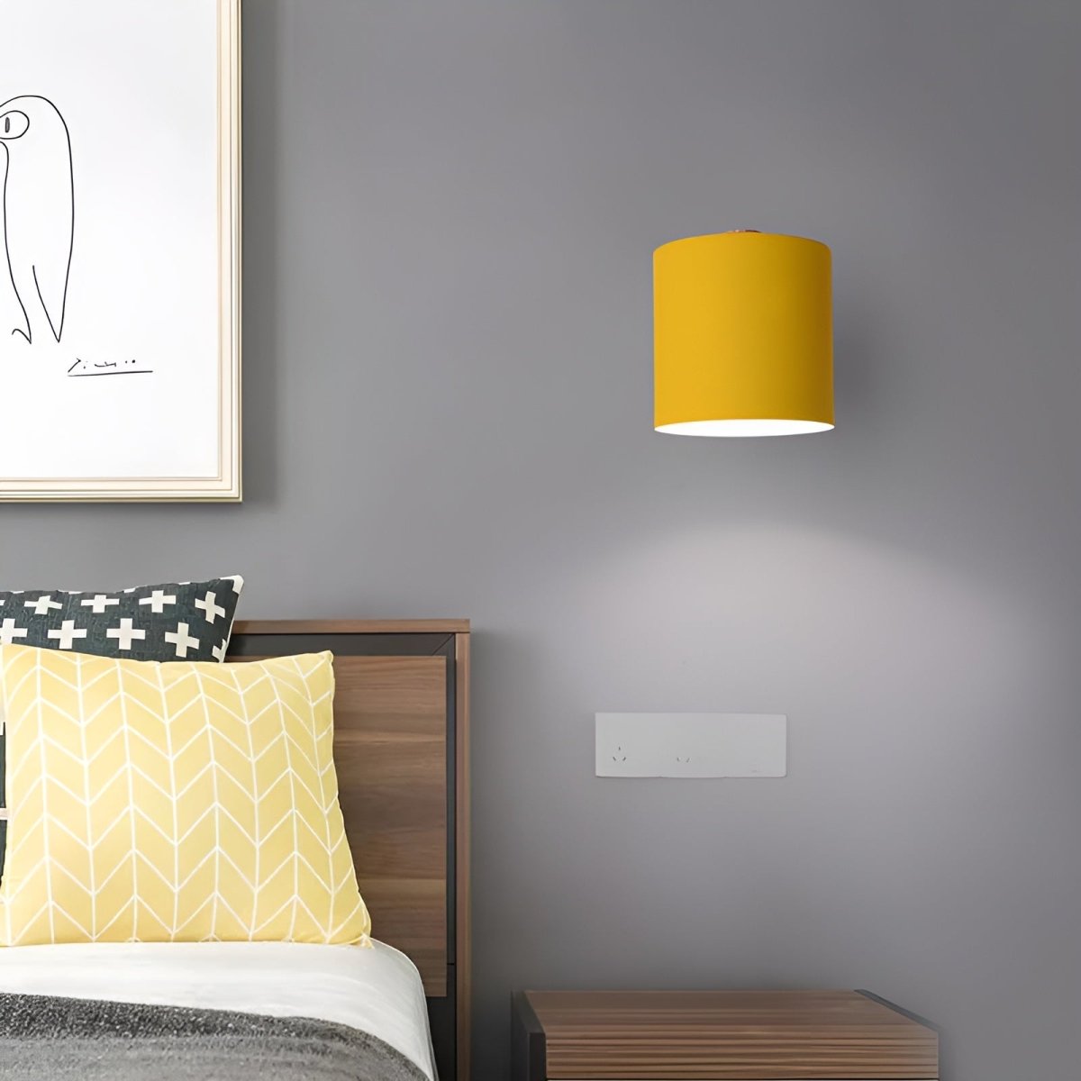 Auri – Verstelbare Pastel Wandlamp (Scandinavisch Ontwerp, Houtaccent)