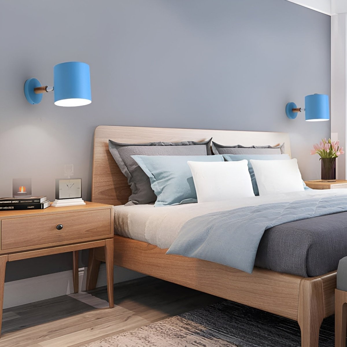 Auri – Verstelbare Pastel Wandlamp (Scandinavisch Ontwerp, Houtaccent)