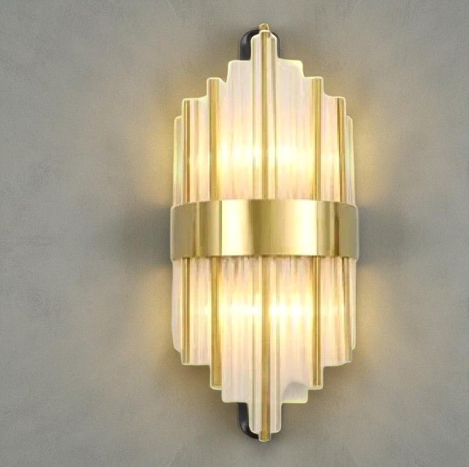 Auro – Moderne Kristallen Wandlamp (Roestvrijstaal, Goud & LED)