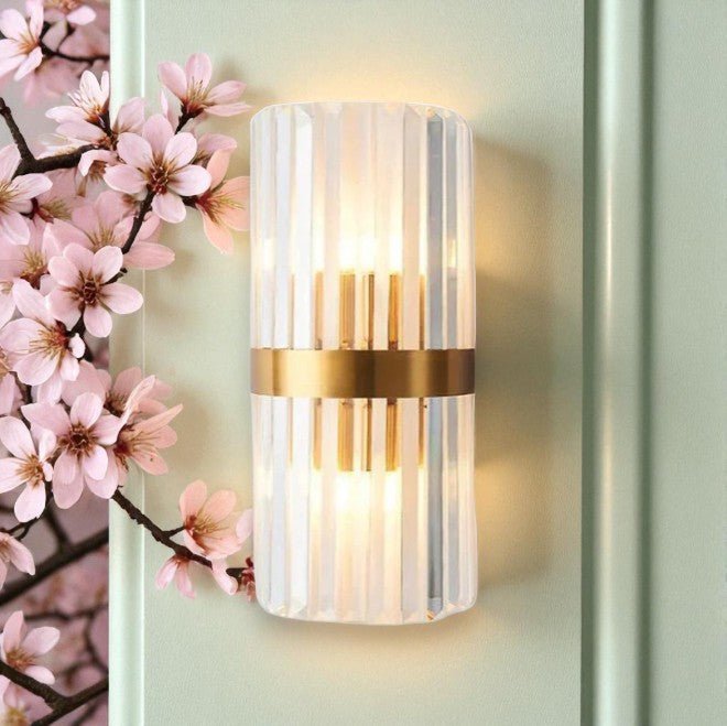 Auro – Moderne Kristallen Wandlamp (Roestvrijstaal, Goud & LED)