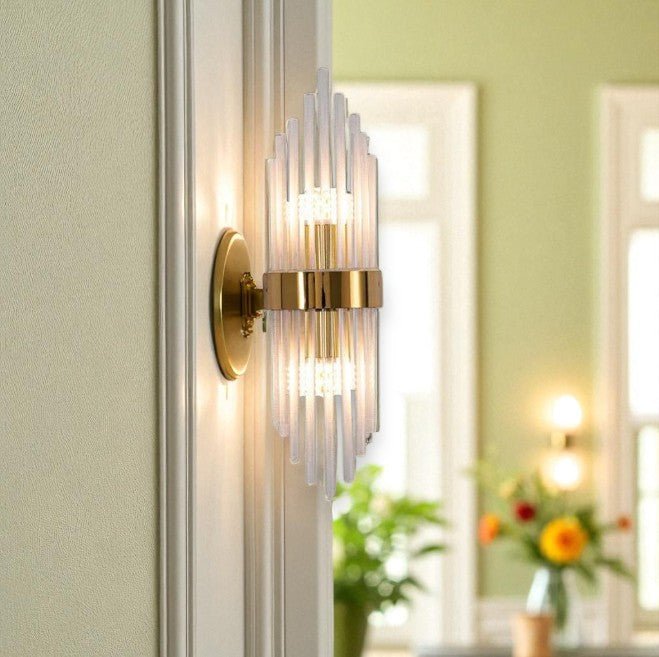 Auro – Moderne Kristallen Wandlamp (Roestvrijstaal, Goud & LED)