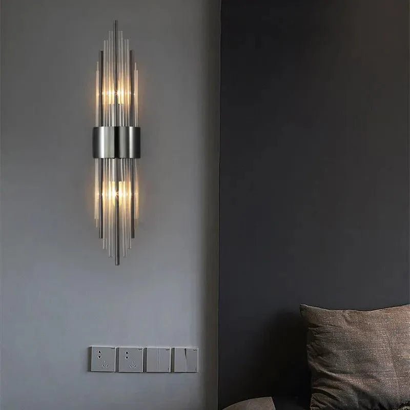 Auro – Moderne Kristallen Wandlamp (Roestvrijstaal, Goud & LED)