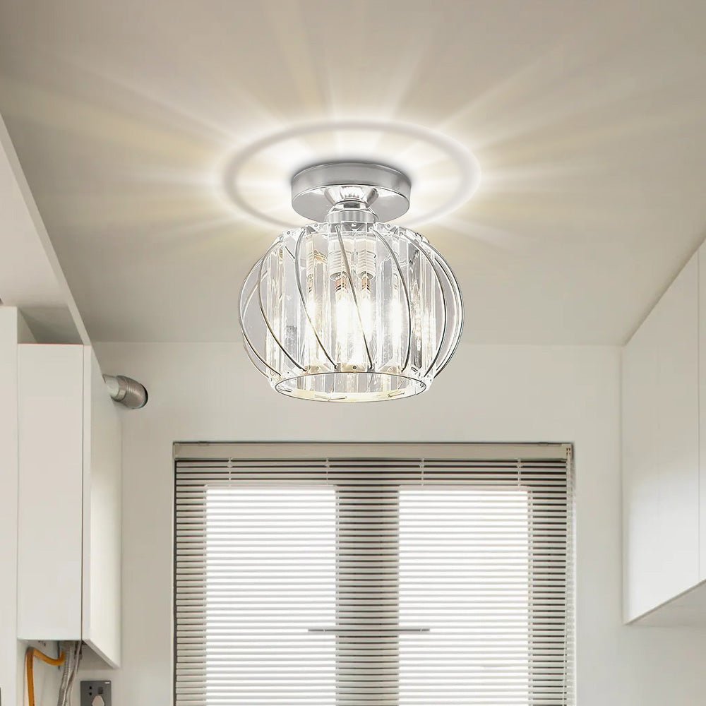 Decorra - Strakke Noordse Plafondlamp Met Helder Glas Voor Moderne Interieurs