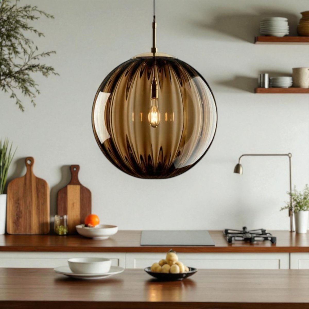 Liora – Glazen Bol Hanglamp (Moderne Hanglamp voor Eetkamer & Slaapkamer)