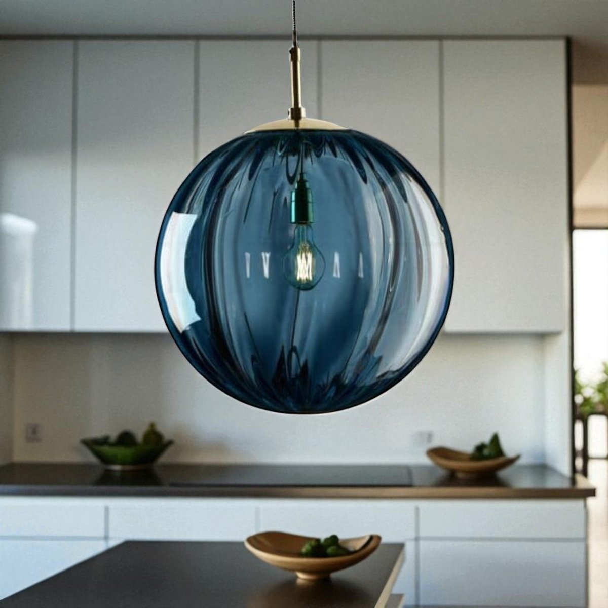 Liora – Glazen Bol Hanglamp (Moderne Hanglamp voor Eetkamer & Slaapkamer)