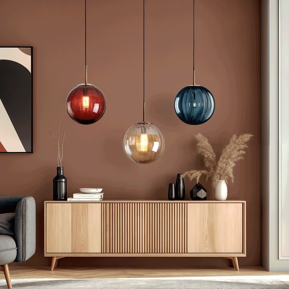 Liora – Glazen Bol Hanglamp (Moderne Hanglamp voor Eetkamer & Slaapkamer)