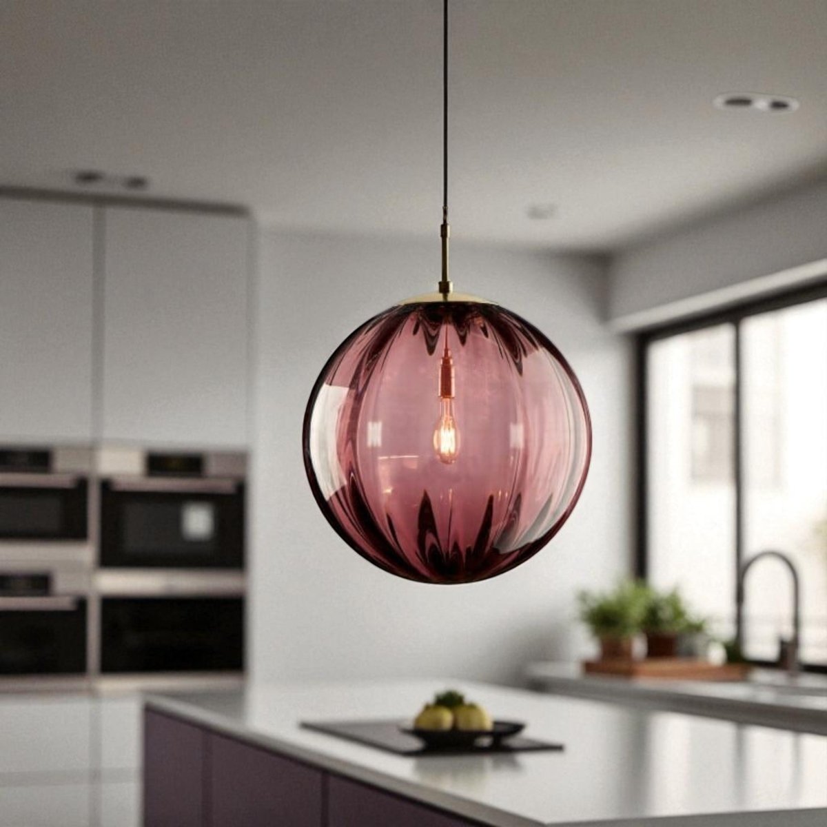 Liora – Glazen Bol Hanglamp (Moderne Hanglamp voor Eetkamer & Slaapkamer)