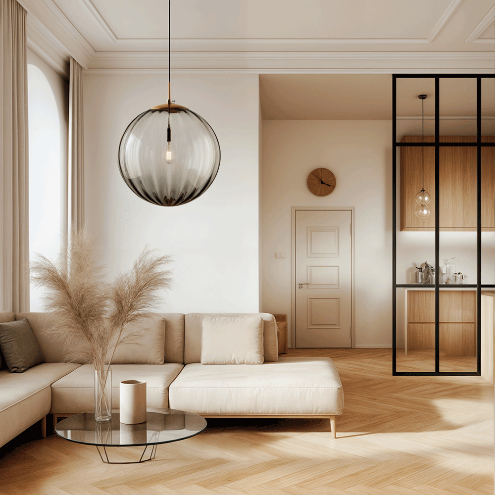 Liora – Glazen Bol Hanglamp (Moderne Hanglamp voor Eetkamer & Slaapkamer)