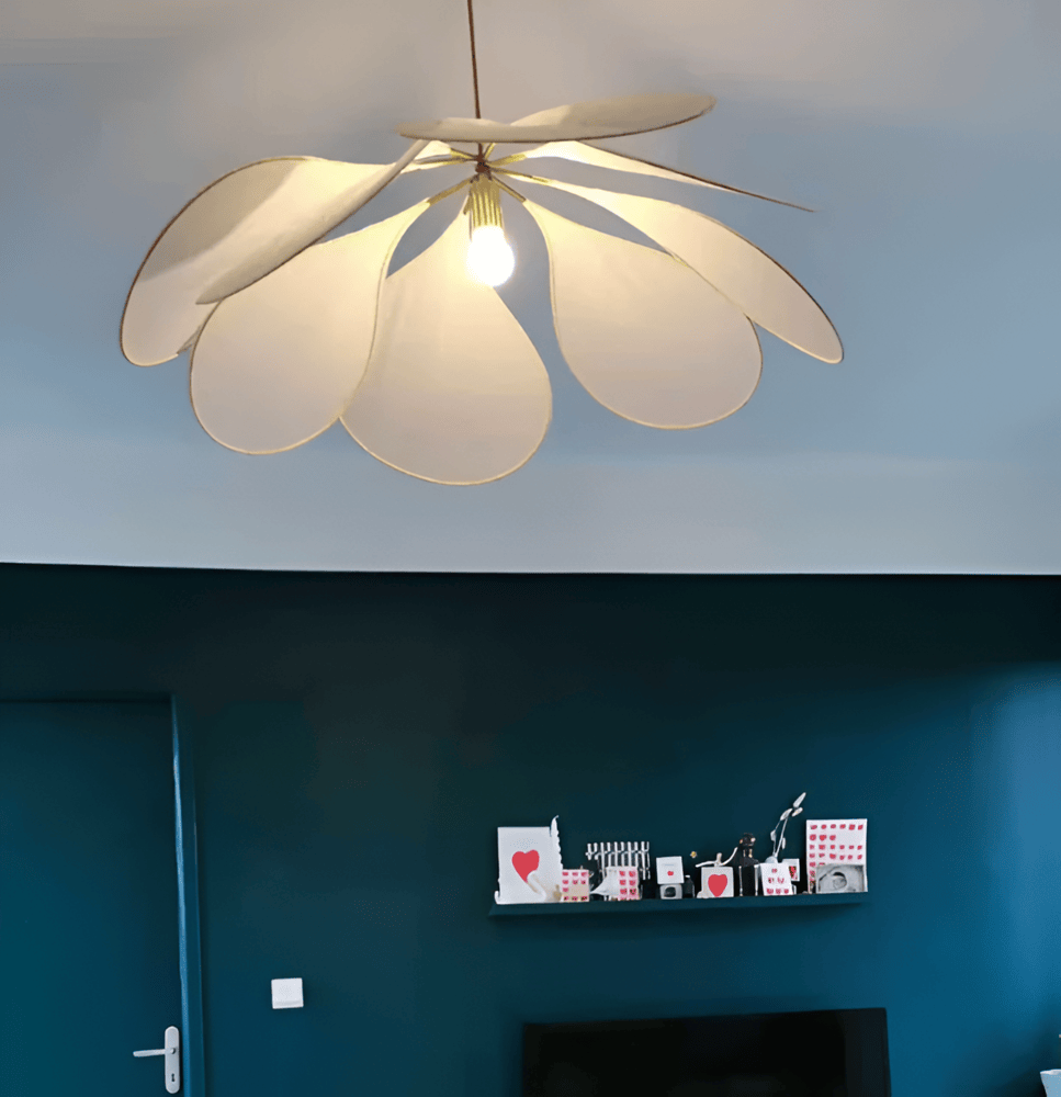 Lumenleaf – Vintage Hanglamp Van Stof Met Bloemdesign Voor Woonkamer