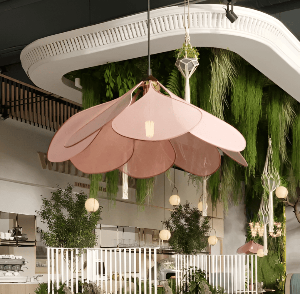 Lumenleaf – Vintage Hanglamp Van Stof Met Bloemdesign Voor Woonkamer