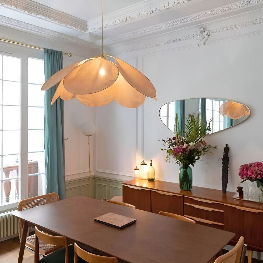 Lumenleaf – Vintage Hanglamp Van Stof Met Bloemdesign Voor Woonkamer