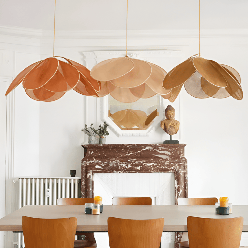 Lumenleaf – Vintage Hanglamp Van Stof Met Bloemdesign Voor Woonkamer