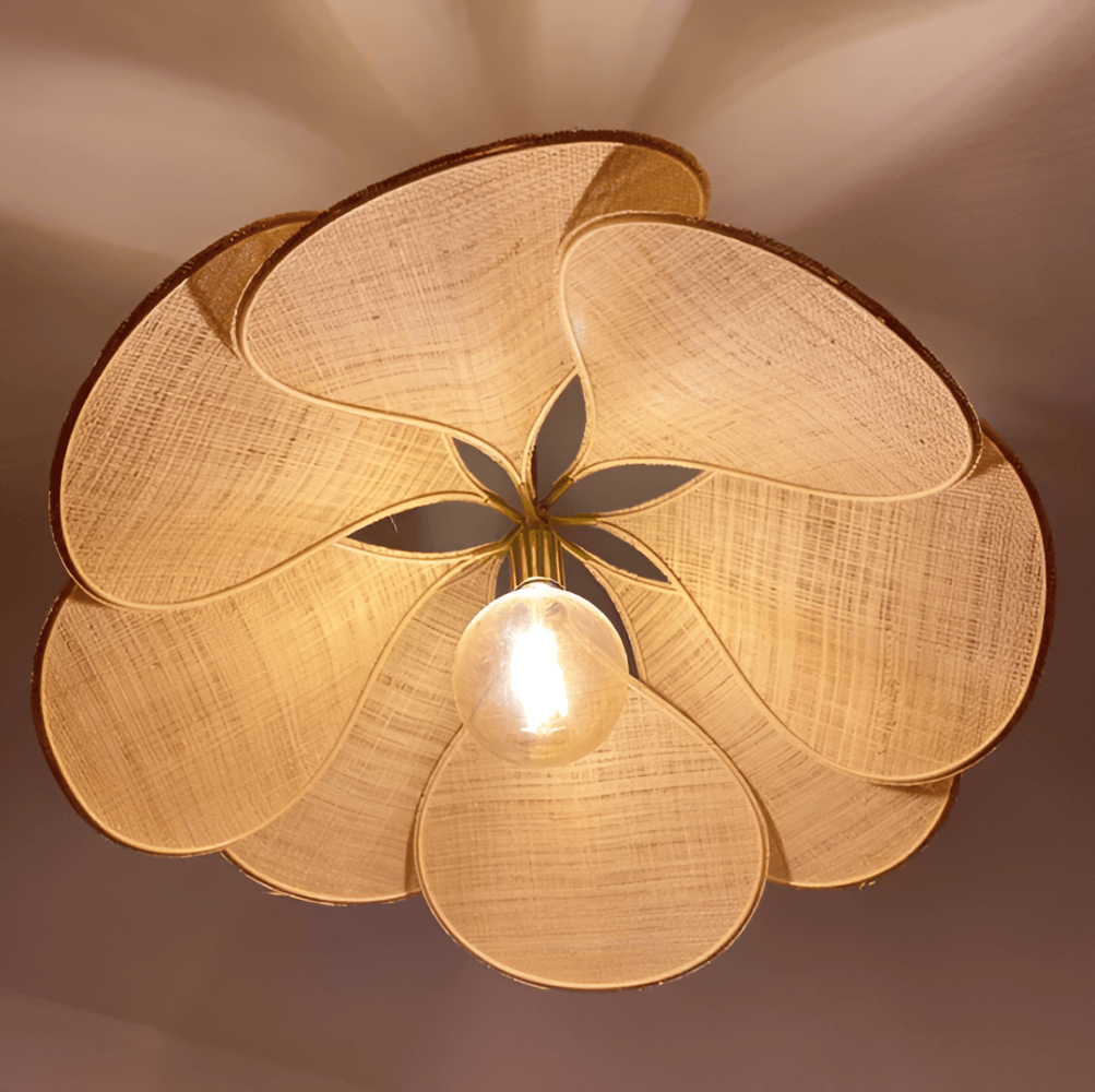 Lumenleaf – Vintage Hanglamp Van Stof Met Bloemdesign Voor Woonkamer