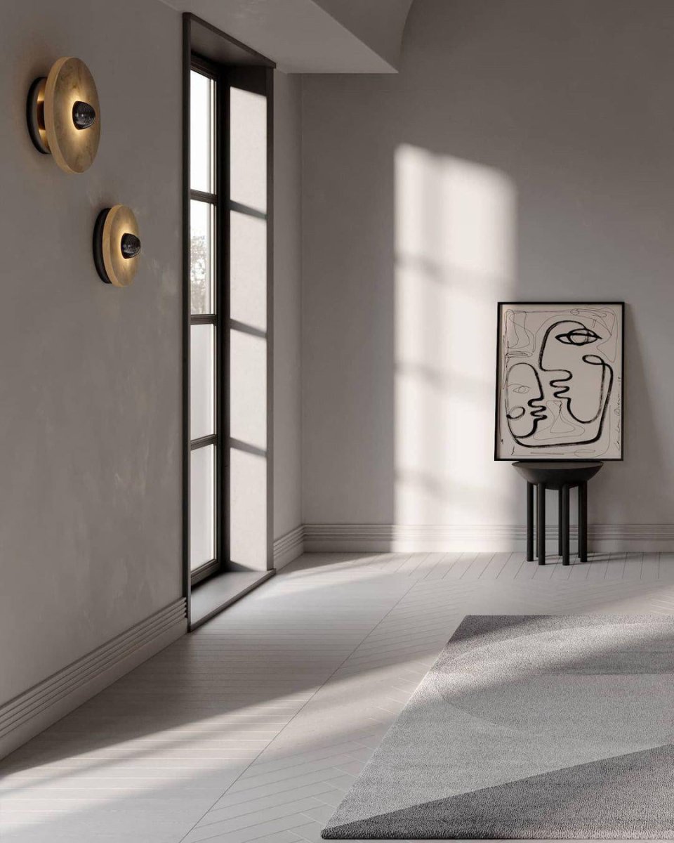 Moonlux - Minimalistische Ronde Albasten Wandlamp Voor Sfeervolle Gloed