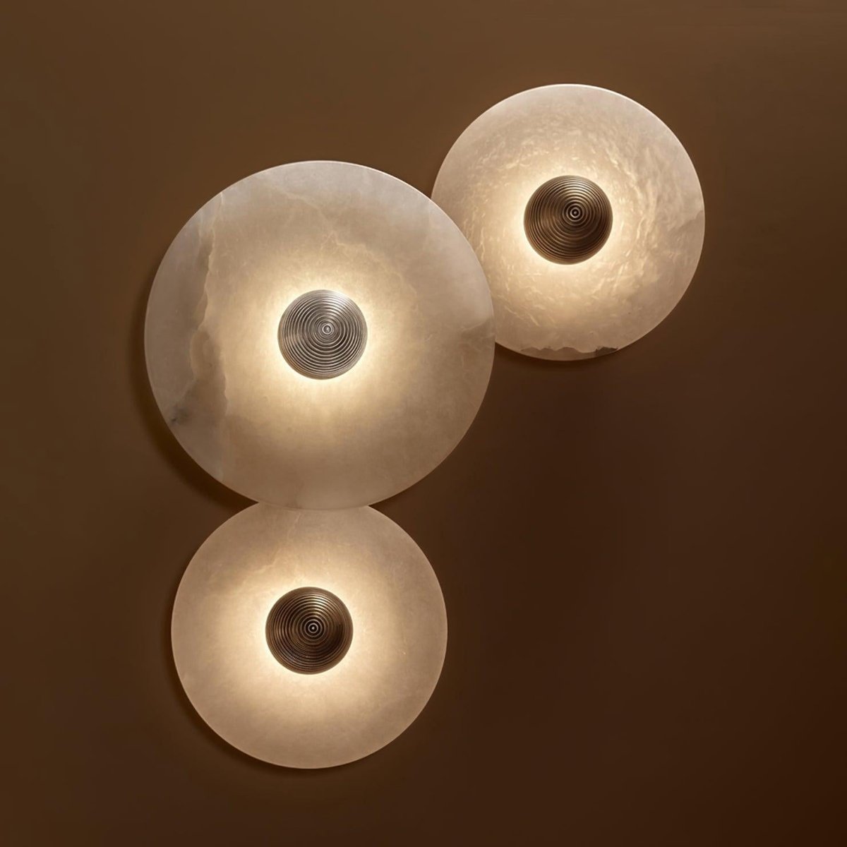Moonlux - Minimalistische Ronde Albasten Wandlamp Voor Sfeervolle Gloed