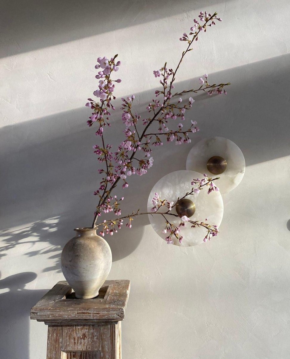 Moonlux - Minimalistische Ronde Albasten Wandlamp Voor Sfeervolle Gloed