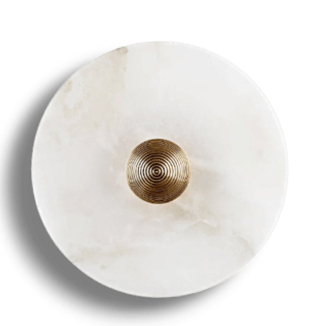 Moonlux - Minimalistische Ronde Albasten Wandlamp Voor Sfeervolle Gloed