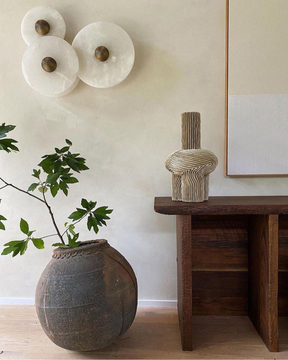 Moonlux - Minimalistische Ronde Albasten Wandlamp Voor Sfeervolle Gloed